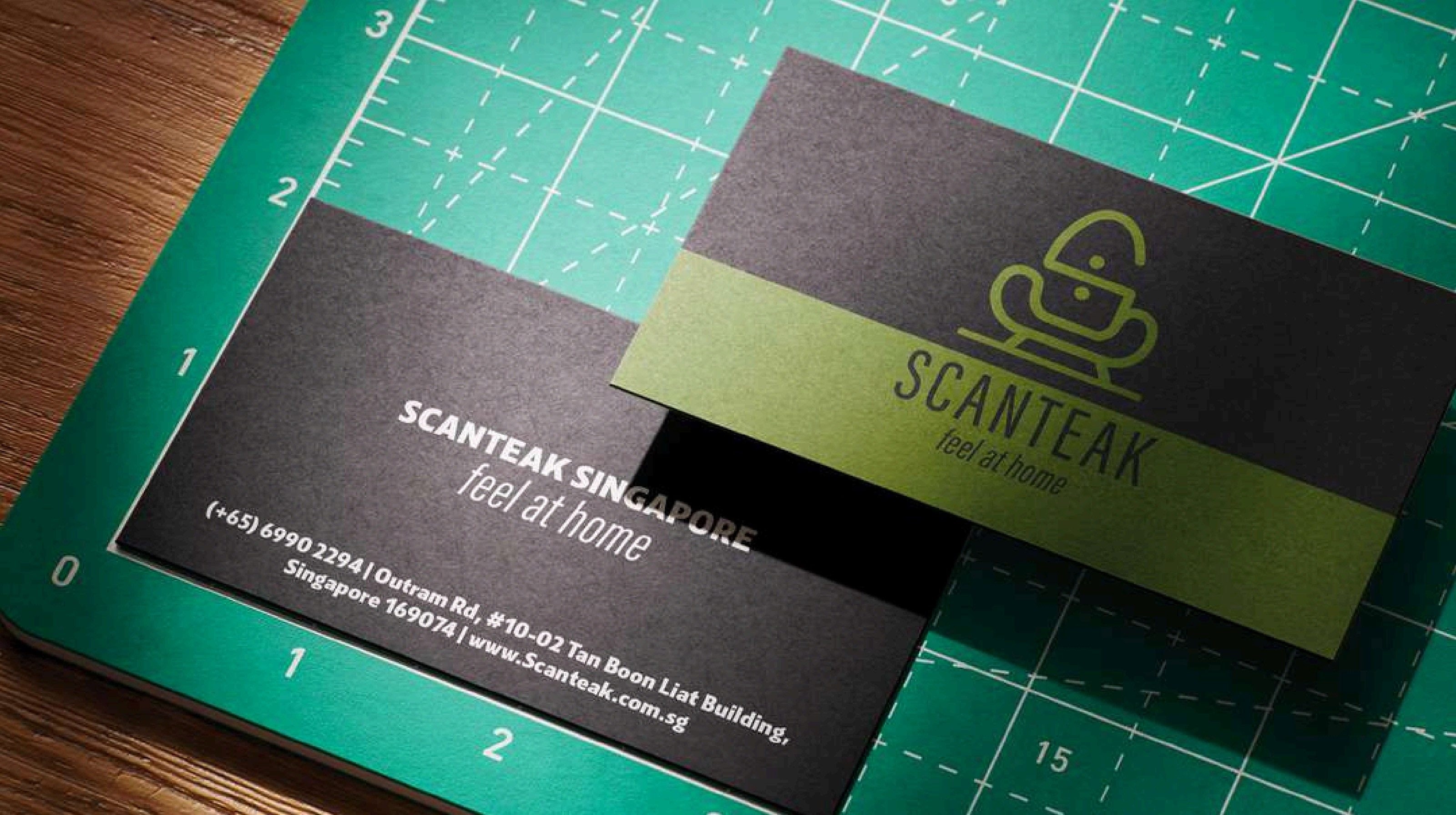 Scanteak stationery and contact information layouts