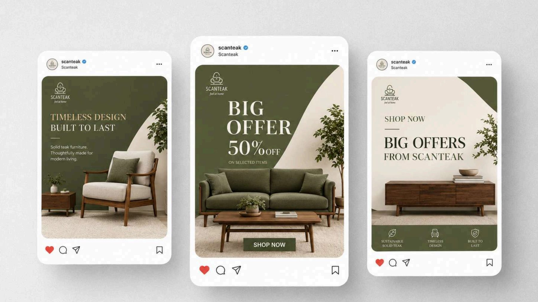 Scanteak social media post designs