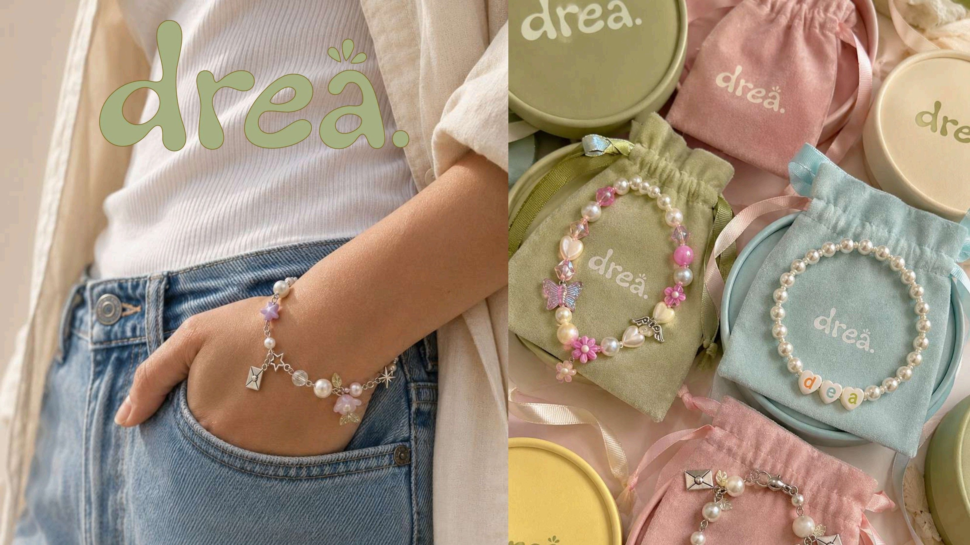 drea. jewellery and branded packaging