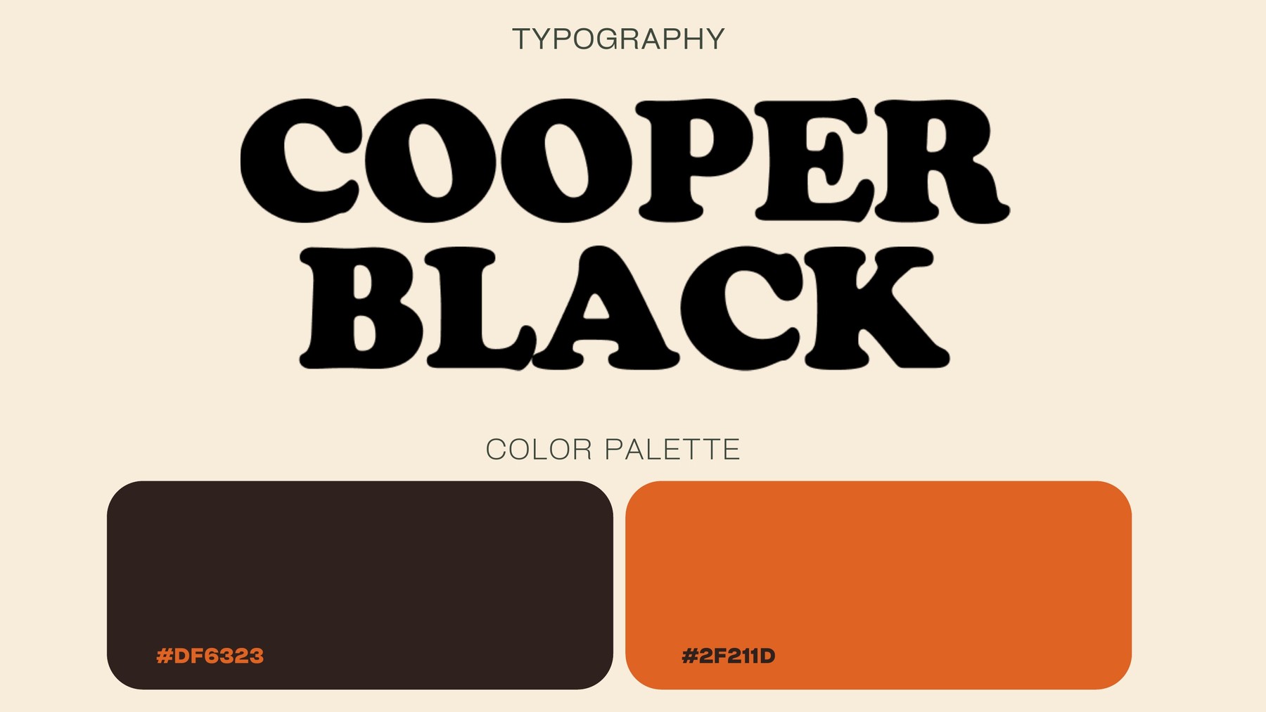 Mallow & Crumb typography (Cooper Black) and brand colour palette (#DF6323, #2F211D)