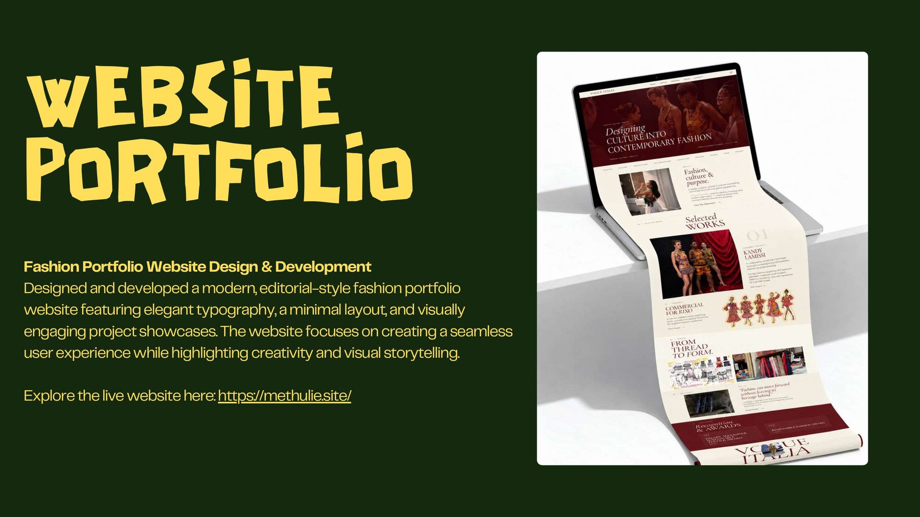 Fashion Portfolio Website Design & Development showcase
