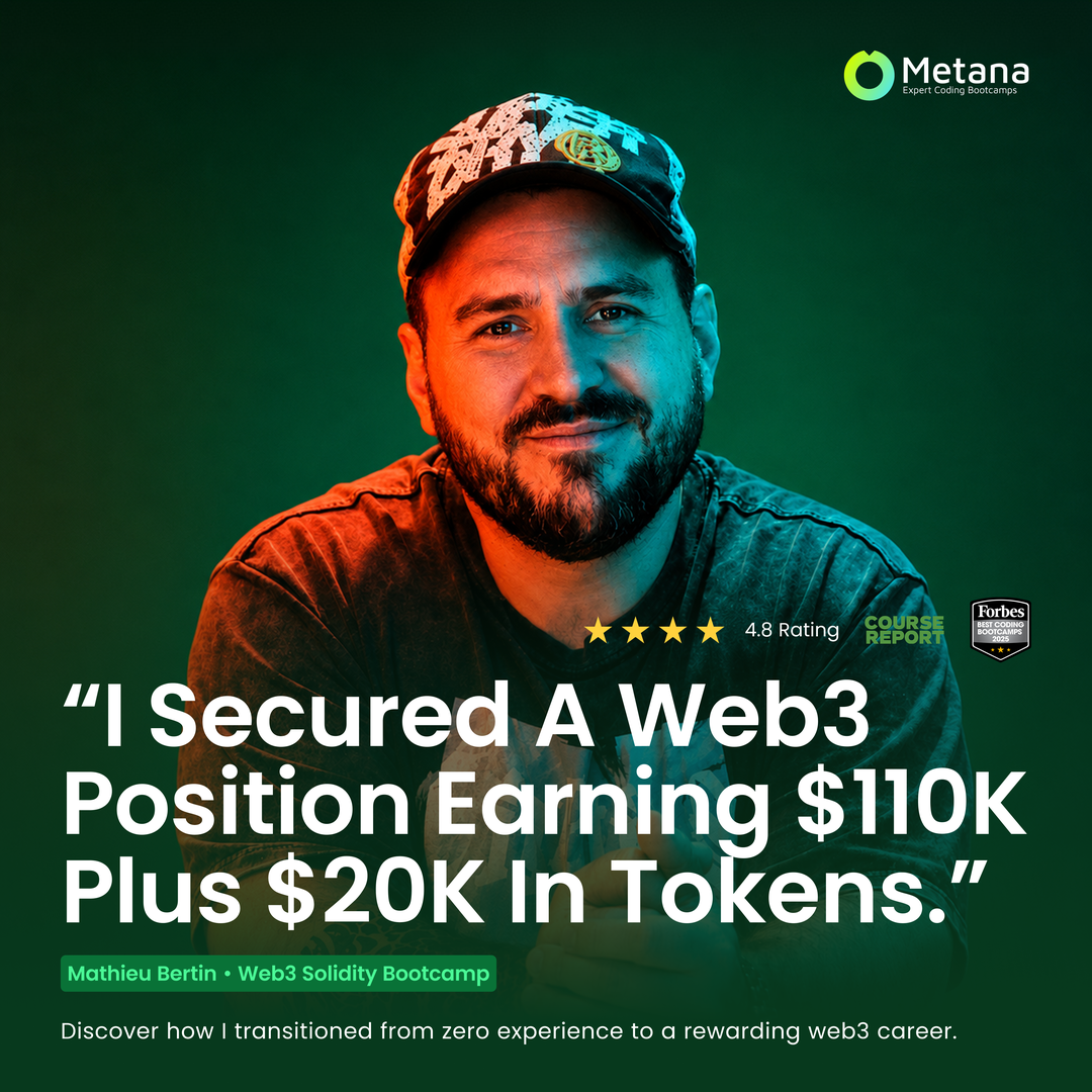 Testimonial social post: I Secured A Web3 Position Earning $110K Plus $20K In Tokens